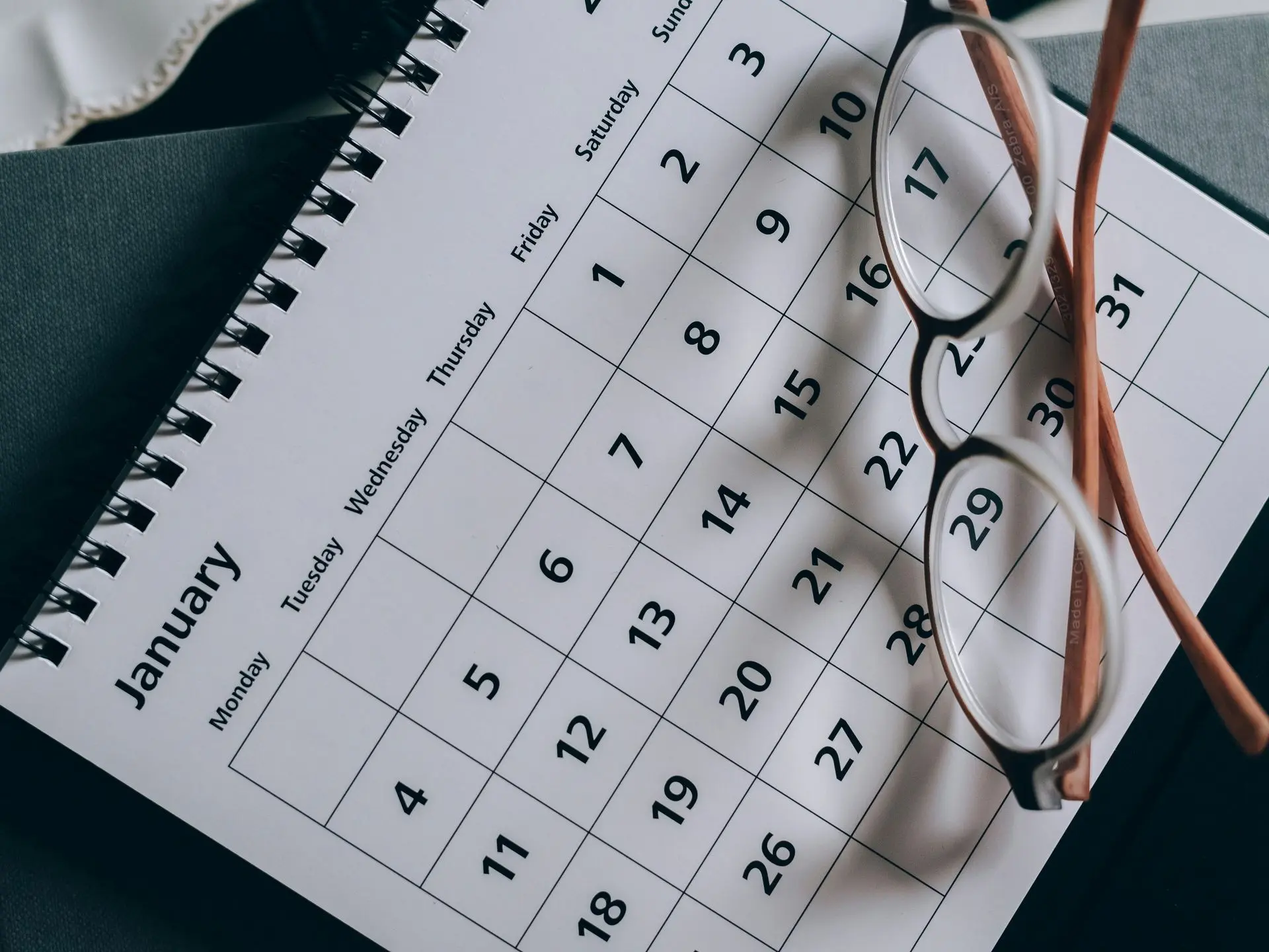 afbeelding van een maandpagina van een kalender
